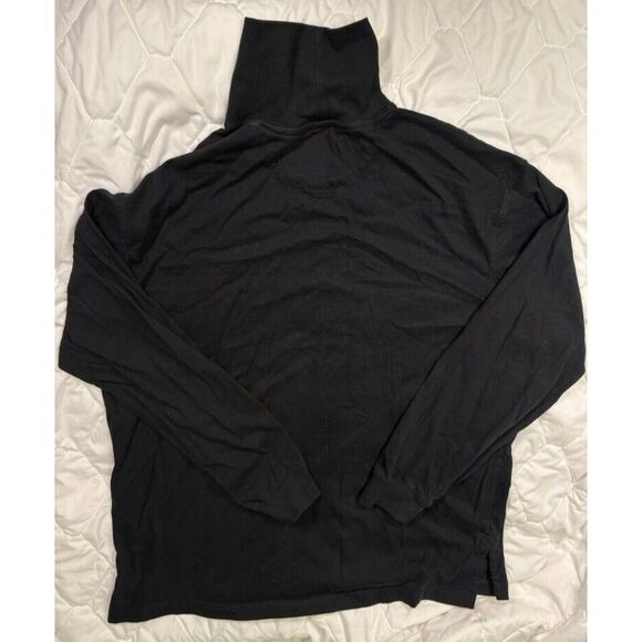 Duluth Trading Company Turtle Neck Knit Shirt Pullover Size XL Black 100% Cotton - Picture 10 of 10